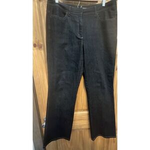 Chico's Platinum Jeans Women Size 2 Regular Black Bootcut Stretch Denim